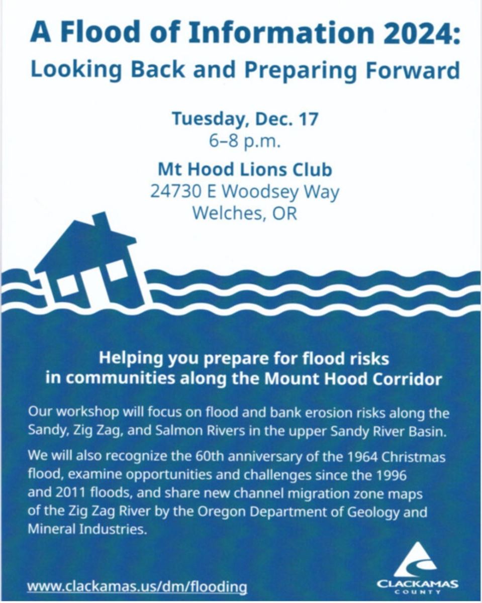 Flood information on Mt. Hood's history